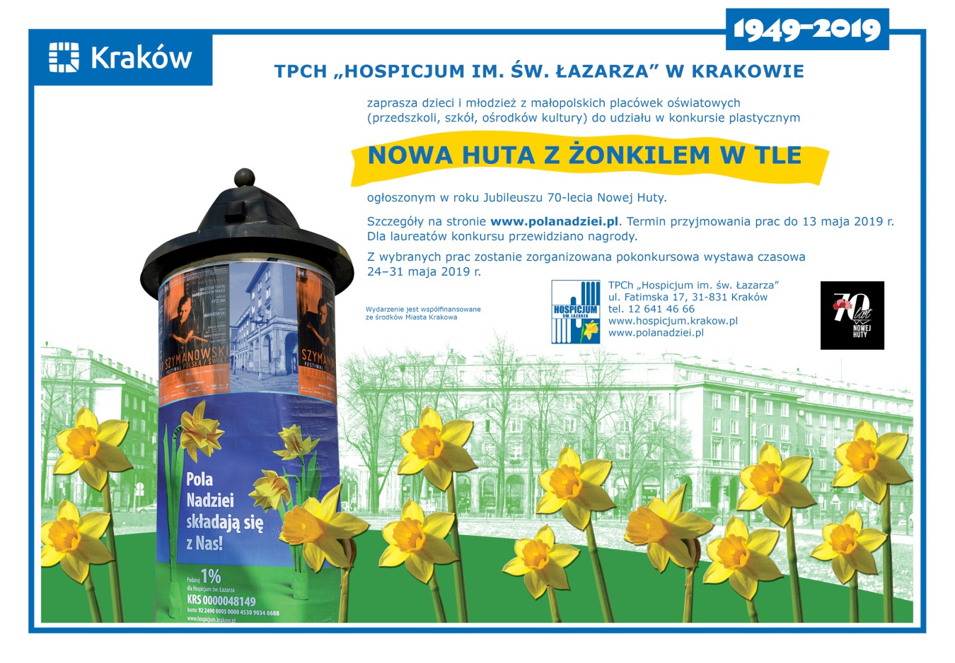 Nowa Huta z żonkilem w tle